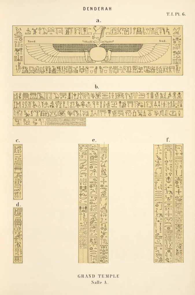 An illustration from Dendérah : description générale du grand temple de cette ville, 1870, leaf 7