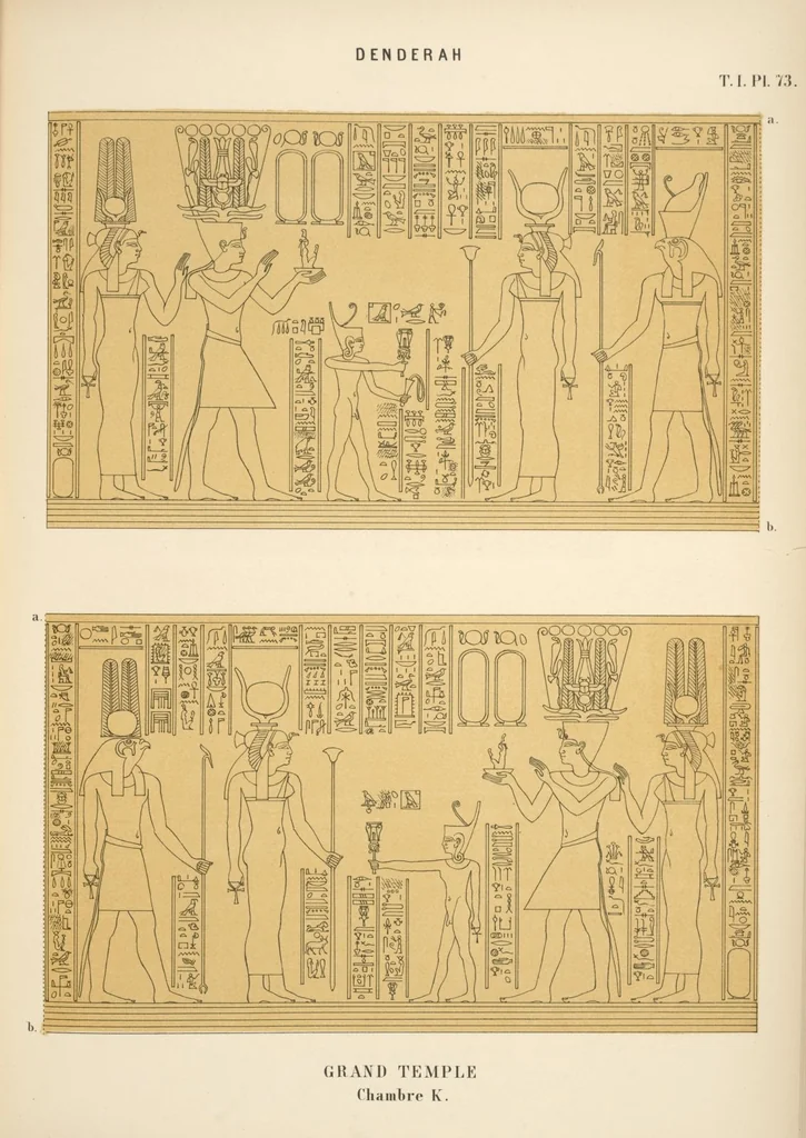 An illustration from Dendérah : description générale du grand temple de cette ville, 1870, leaf 74