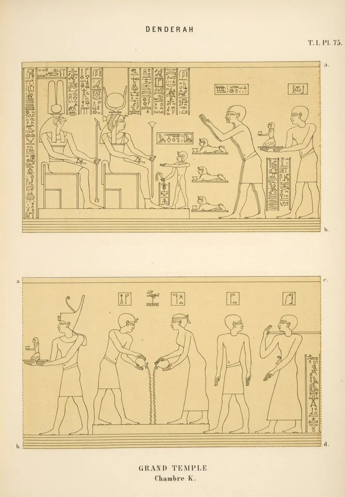 An illustration from Dendérah : description générale du grand temple de cette ville, 1870, leaf 76