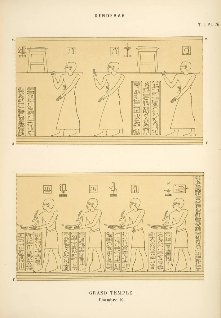 An illustration from Dendérah : description générale du grand temple de cette ville, 1870, leaf 77