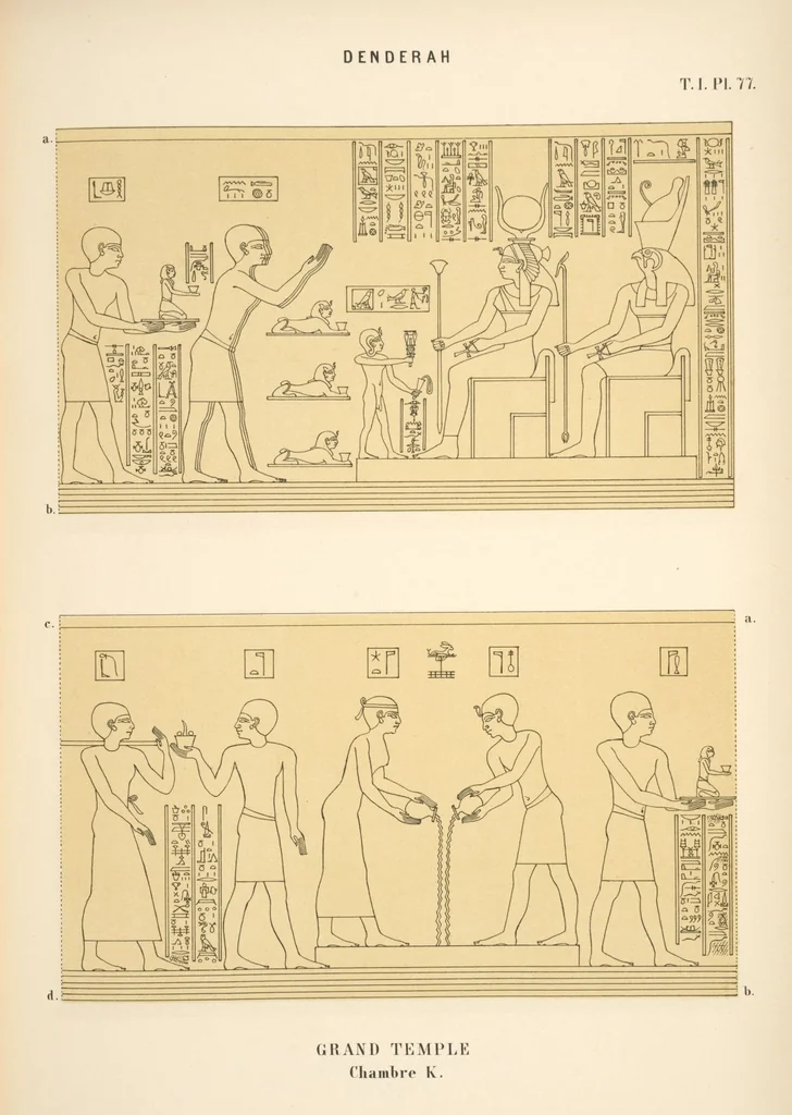 An illustration from Dendérah : description générale du grand temple de cette ville, 1870, leaf 78