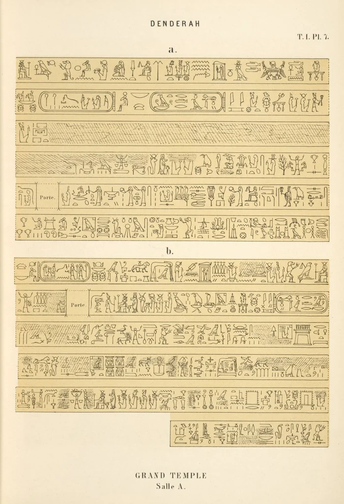 An illustration from Dendérah : description générale du grand temple de cette ville, 1870, leaf 8