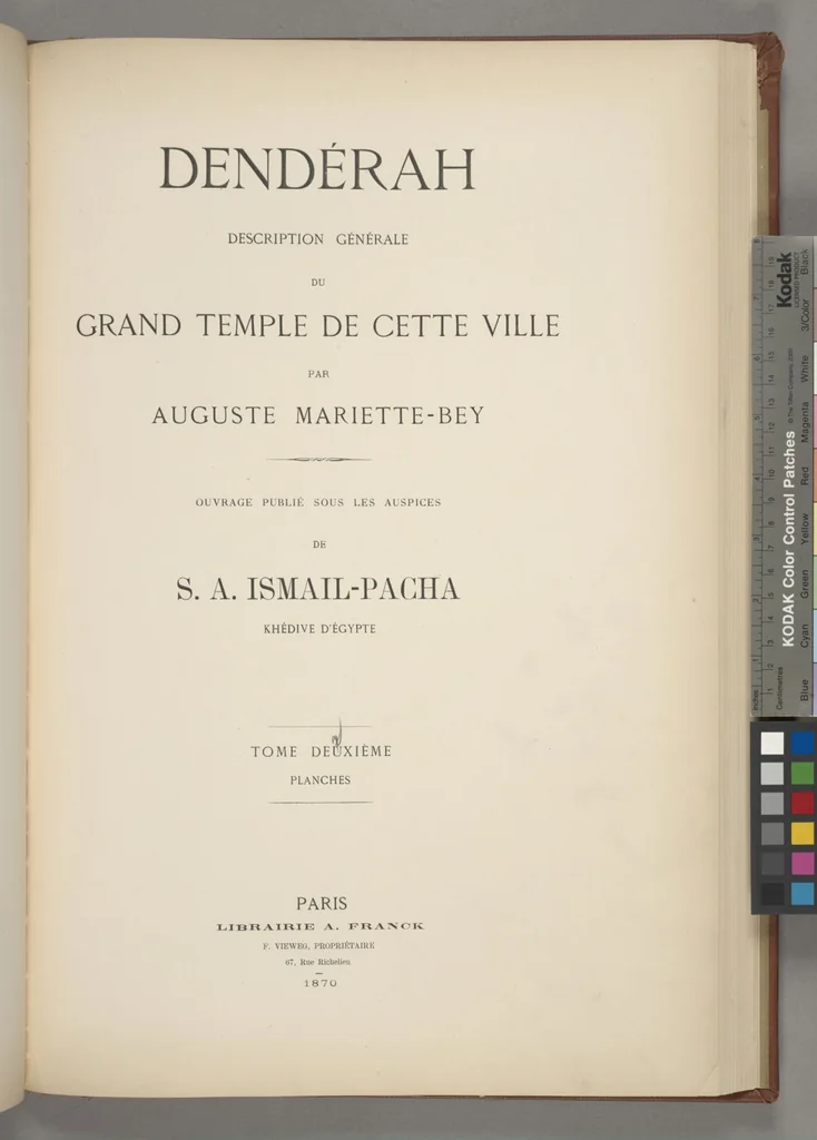 An illustration from Dendérah : description générale du grand temple de cette ville, 1870, leaf 82