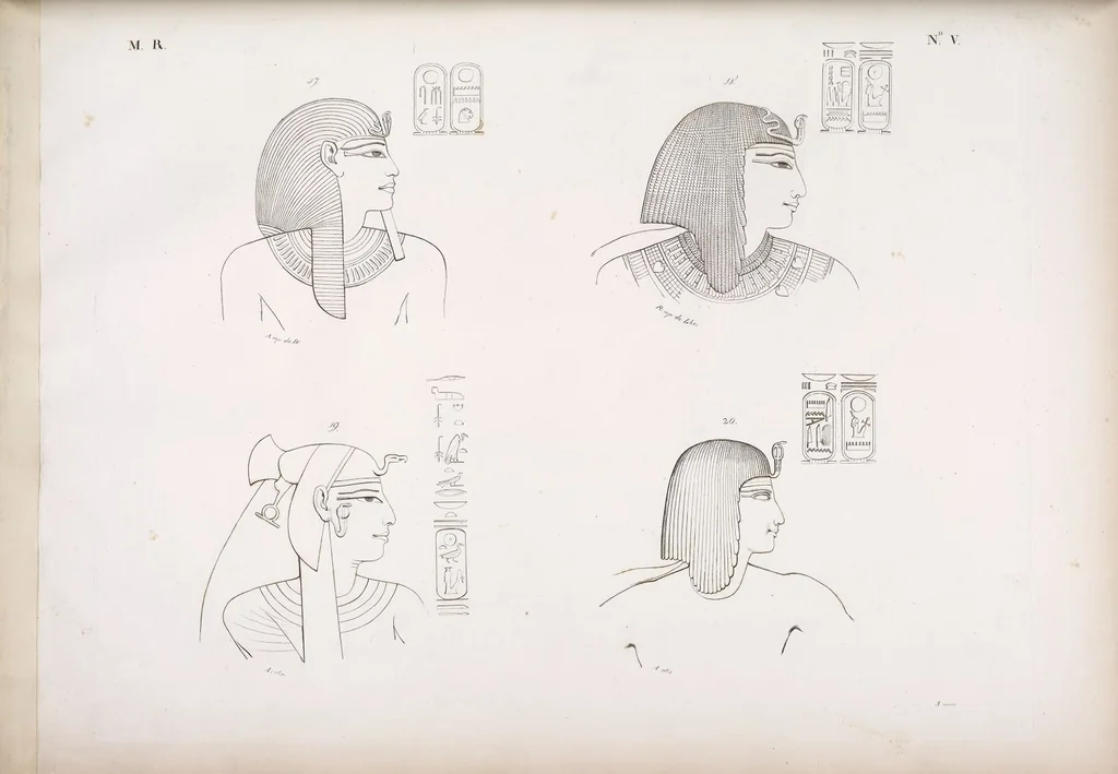 An illustration from I monumenti dell'Egitto e della Nubia disegnati dalla spedizione scientifico-letteraria toscana in Egitto; distribuiti in ordine di materie interpretati ed illustrati dal dottore Ippolito Rosellini, 1832, leaf 10