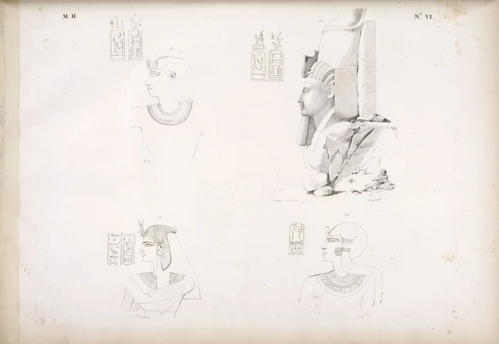 An illustration from I monumenti dell'Egitto e della Nubia disegnati dalla spedizione scientifico-letteraria toscana in Egitto; distribuiti in ordine di materie interpretati ed illustrati dal dottore Ippolito Rosellini, 1832, leaf 11