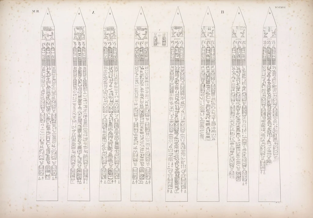 An illustration from I monumenti dell'Egitto e della Nubia disegnati dalla spedizione scientifico-letteraria toscana in Egitto; distribuiti in ordine di materie interpretati ed illustrati dal dottore Ippolito Rosellini, 1832, leaf 126