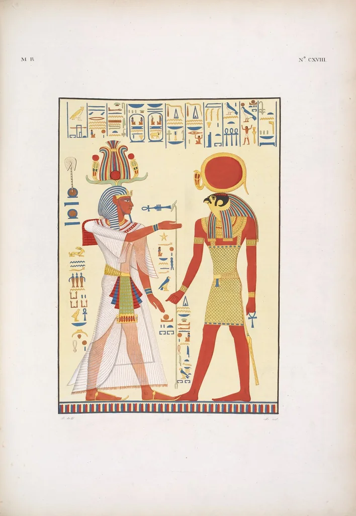 An illustration from I monumenti dell'Egitto e della Nubia disegnati dalla spedizione scientifico-letteraria toscana in Egitto; distribuiti in ordine di materie interpretati ed illustrati dal dottore Ippolito Rosellini, 1832, leaf 127