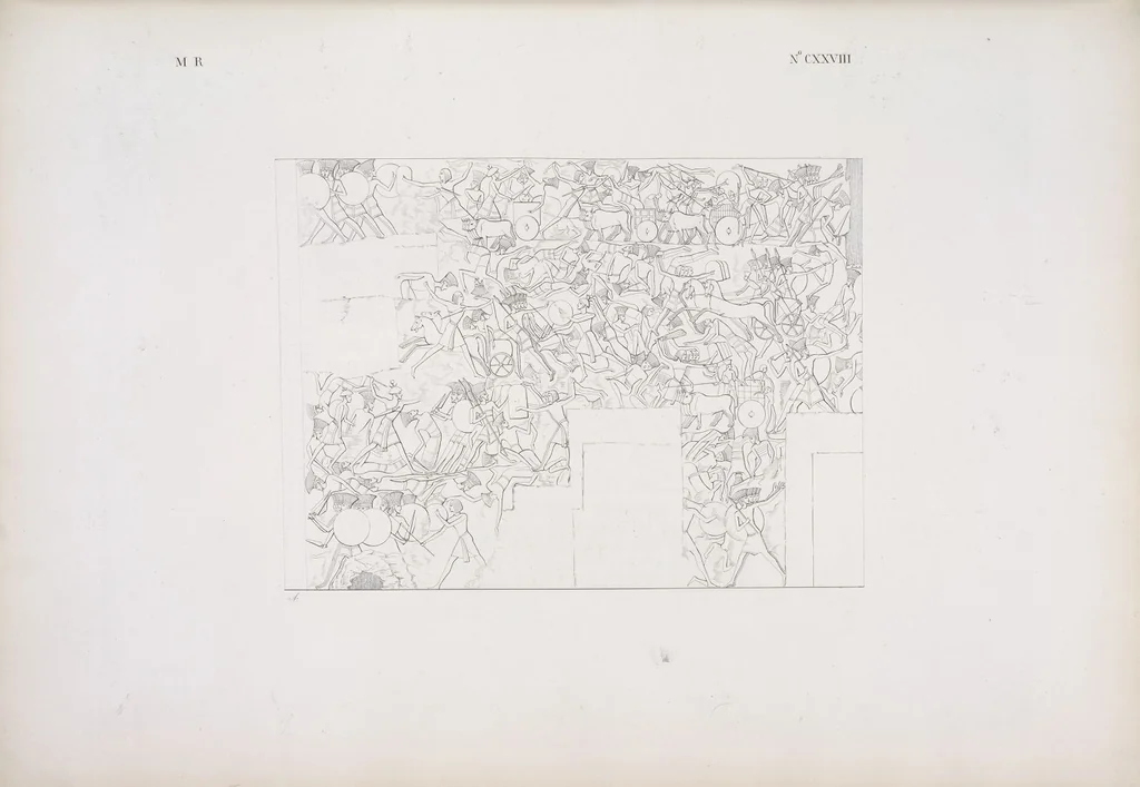 An illustration from I monumenti dell'Egitto e della Nubia disegnati dalla spedizione scientifico-letteraria toscana in Egitto; distribuiti in ordine di materie interpretati ed illustrati dal dottore Ippolito Rosellini, 1832, leaf 137