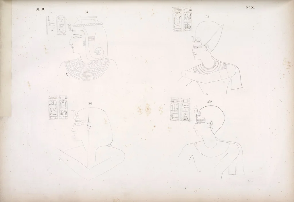 An illustration from I monumenti dell'Egitto e della Nubia disegnati dalla spedizione scientifico-letteraria toscana in Egitto; distribuiti in ordine di materie interpretati ed illustrati dal dottore Ippolito Rosellini, 1832, leaf 15