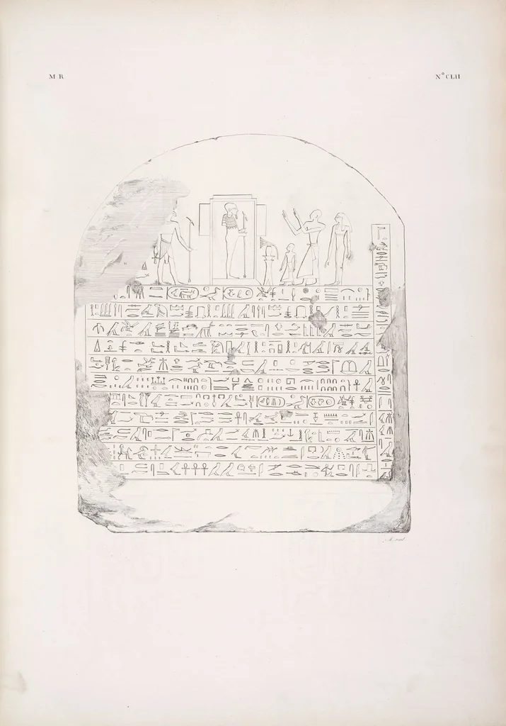 An illustration from I monumenti dell'Egitto e della Nubia disegnati dalla spedizione scientifico-letteraria toscana in Egitto; distribuiti in ordine di materie interpretati ed illustrati dal dottore Ippolito Rosellini, 1832, leaf 161