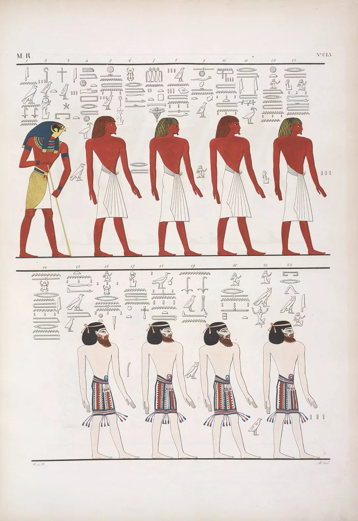 An illustration from I monumenti dell'Egitto e della Nubia disegnati dalla spedizione scientifico-letteraria toscana in Egitto; distribuiti in ordine di materie interpretati ed illustrati dal dottore Ippolito Rosellini, 1832, leaf 164
