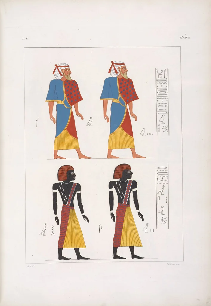 An illustration from I monumenti dell'Egitto e della Nubia disegnati dalla spedizione scientifico-letteraria toscana in Egitto; distribuiti in ordine di materie interpretati ed illustrati dal dottore Ippolito Rosellini, 1832, leaf 166