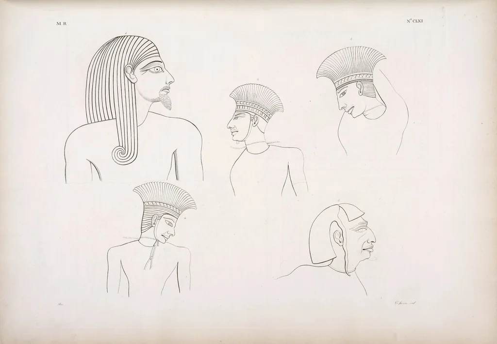 An illustration from I monumenti dell'Egitto e della Nubia disegnati dalla spedizione scientifico-letteraria toscana in Egitto; distribuiti in ordine di materie interpretati ed illustrati dal dottore Ippolito Rosellini, 1832, leaf 170