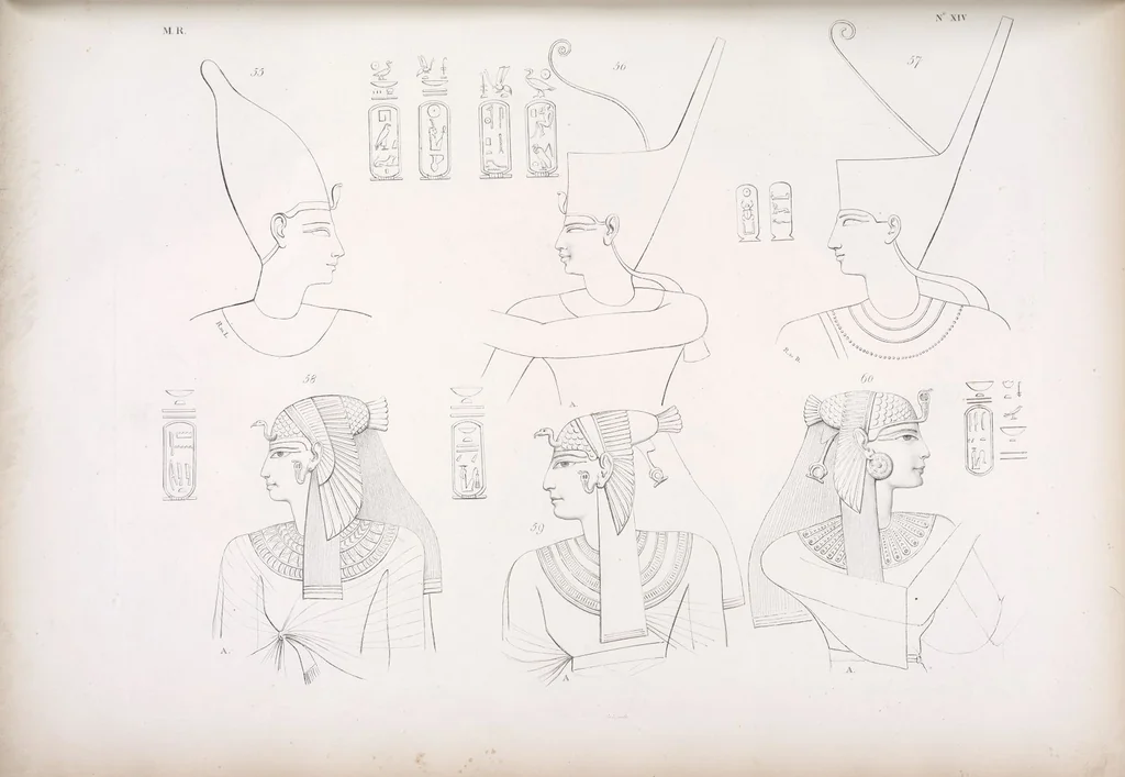 An illustration from I monumenti dell'Egitto e della Nubia disegnati dalla spedizione scientifico-letteraria toscana in Egitto; distribuiti in ordine di materie interpretati ed illustrati dal dottore Ippolito Rosellini, 1832, leaf 19