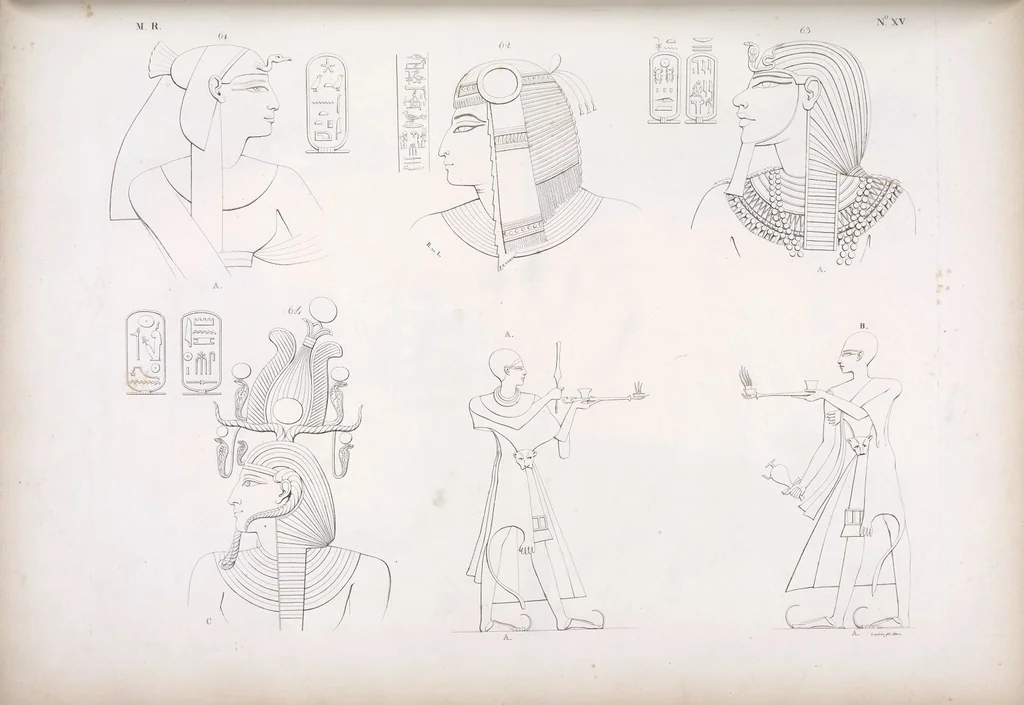 An illustration from I monumenti dell'Egitto e della Nubia disegnati dalla spedizione scientifico-letteraria toscana in Egitto; distribuiti in ordine di materie interpretati ed illustrati dal dottore Ippolito Rosellini, 1832, leaf 20