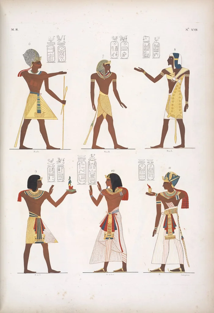 An illustration from I monumenti dell'Egitto e della Nubia disegnati dalla spedizione scientifico-letteraria toscana in Egitto; distribuiti in ordine di materie interpretati ed illustrati dal dottore Ippolito Rosellini, 1832, leaf 22