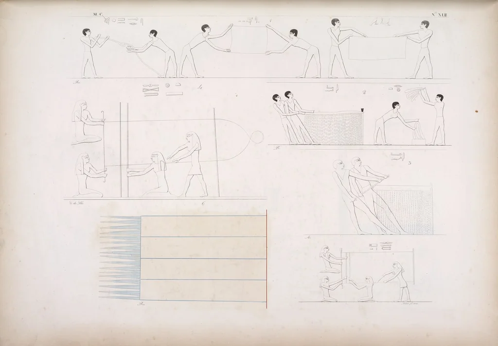 An illustration from I monumenti dell'Egitto e della Nubia disegnati dalla spedizione scientifico-letteraria toscana in Egitto; distribuiti in ordine di materie interpretati ed illustrati dal dottore Ippolito Rosellini, 1832, leaf 223