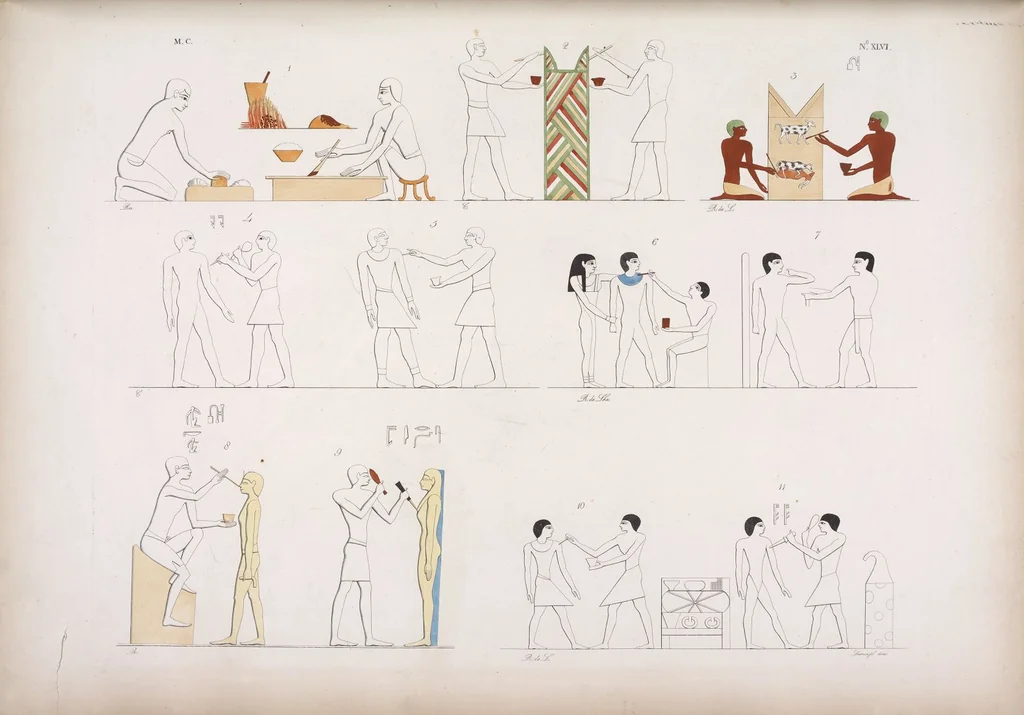 An illustration from I monumenti dell'Egitto e della Nubia disegnati dalla spedizione scientifico-letteraria toscana in Egitto; distribuiti in ordine di materie interpretati ed illustrati dal dottore Ippolito Rosellini, 1832, leaf 227