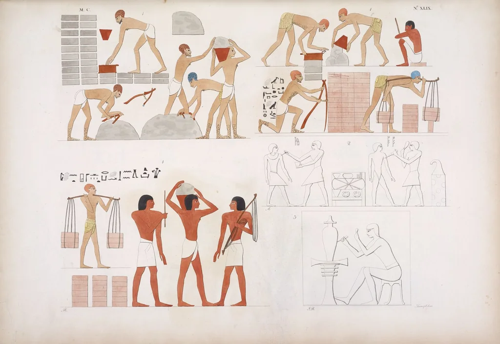 An illustration from I monumenti dell'Egitto e della Nubia disegnati dalla spedizione scientifico-letteraria toscana in Egitto; distribuiti in ordine di materie interpretati ed illustrati dal dottore Ippolito Rosellini, 1832, leaf 230