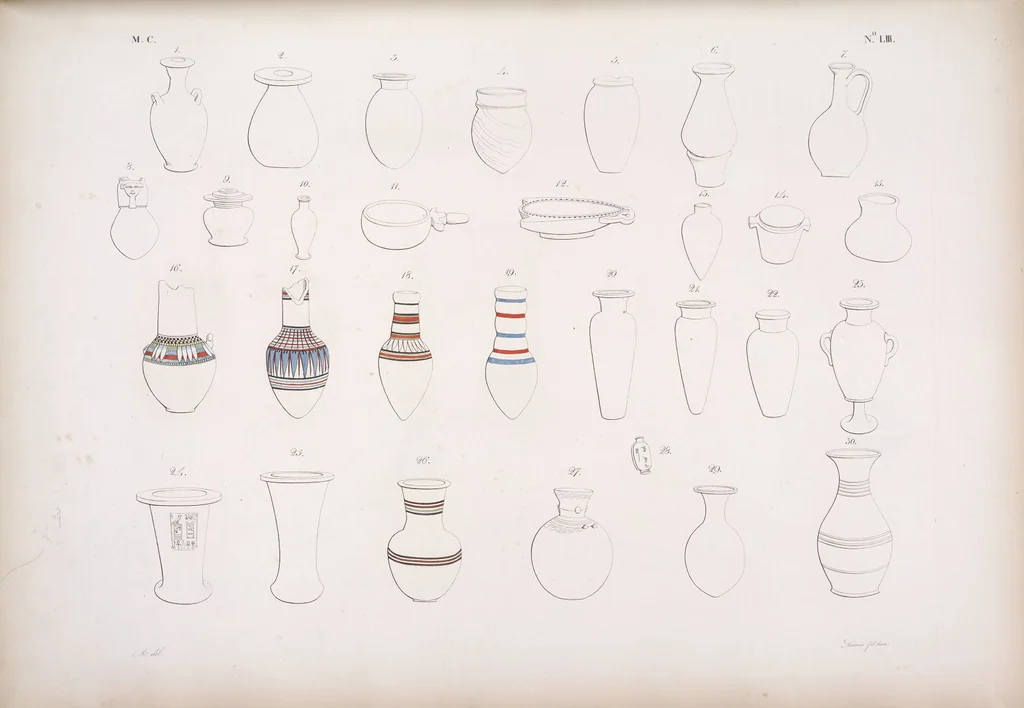 An illustration from I monumenti dell'Egitto e della Nubia disegnati dalla spedizione scientifico-letteraria toscana in Egitto; distribuiti in ordine di materie interpretati ed illustrati dal dottore Ippolito Rosellini, 1832, leaf 234