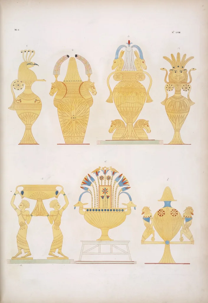 An illustration from I monumenti dell'Egitto e della Nubia disegnati dalla spedizione scientifico-letteraria toscana in Egitto; distribuiti in ordine di materie interpretati ed illustrati dal dottore Ippolito Rosellini, 1832, leaf 239