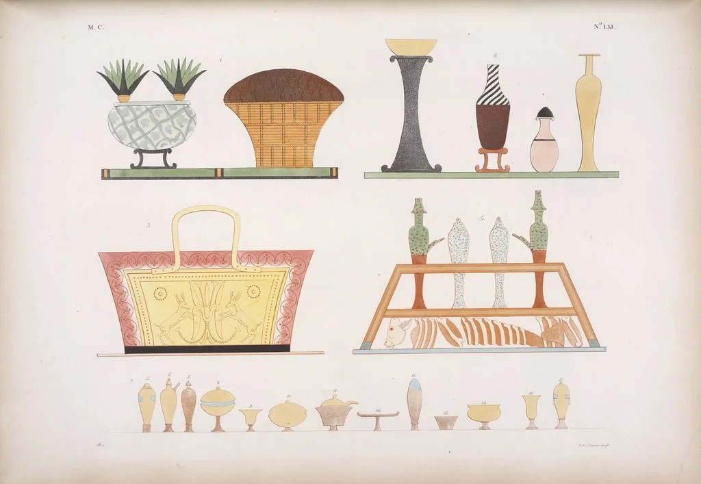An illustration from I monumenti dell'Egitto e della Nubia disegnati dalla spedizione scientifico-letteraria toscana in Egitto; distribuiti in ordine di materie interpretati ed illustrati dal dottore Ippolito Rosellini, 1832, leaf 242