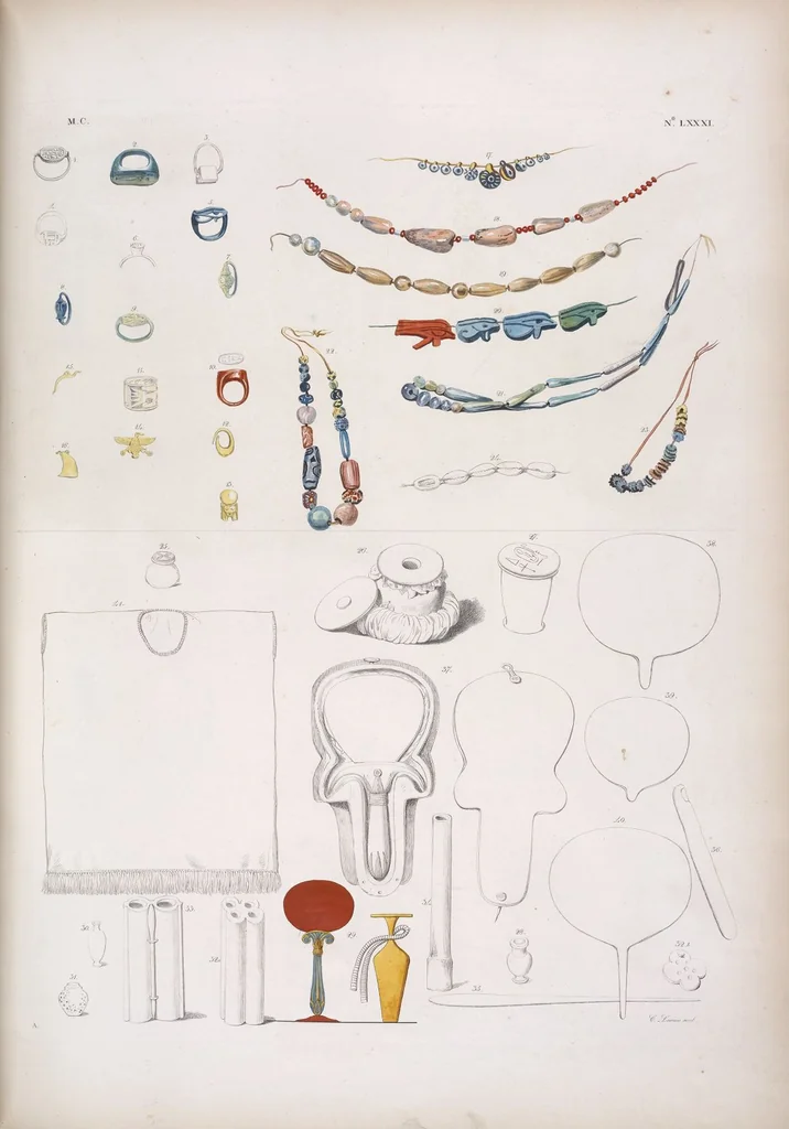 An illustration from I monumenti dell'Egitto e della Nubia disegnati dalla spedizione scientifico-letteraria toscana in Egitto; distribuiti in ordine di materie interpretati ed illustrati dal dottore Ippolito Rosellini, 1832, leaf 262