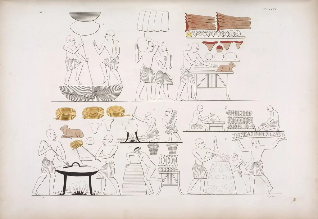 An illustration from I monumenti dell'Egitto e della Nubia disegnati dalla spedizione scientifico-letteraria toscana in Egitto; distribuiti in ordine di materie interpretati ed illustrati dal dottore Ippolito Rosellini, 1832, leaf 266