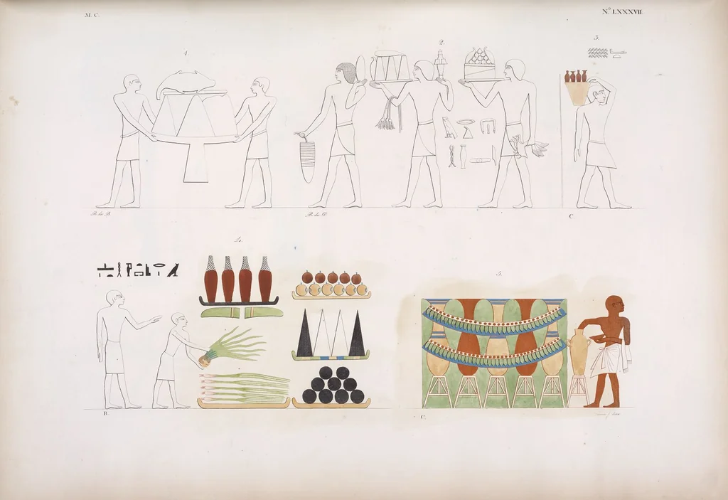 An illustration from I monumenti dell'Egitto e della Nubia disegnati dalla spedizione scientifico-letteraria toscana in Egitto; distribuiti in ordine di materie interpretati ed illustrati dal dottore Ippolito Rosellini, 1832, leaf 268