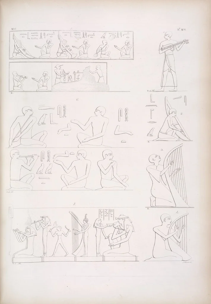 An illustration from I monumenti dell'Egitto e della Nubia disegnati dalla spedizione scientifico-letteraria toscana in Egitto; distribuiti in ordine di materie interpretati ed illustrati dal dottore Ippolito Rosellini, 1832, leaf 276