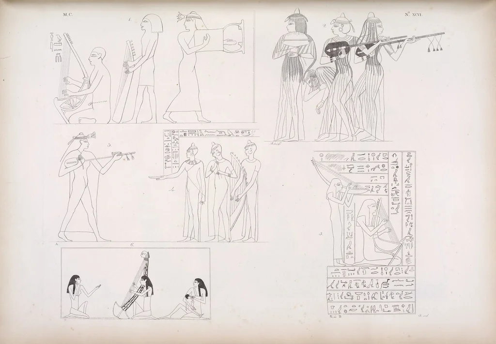 An illustration from I monumenti dell'Egitto e della Nubia disegnati dalla spedizione scientifico-letteraria toscana in Egitto; distribuiti in ordine di materie interpretati ed illustrati dal dottore Ippolito Rosellini, 1832, leaf 277