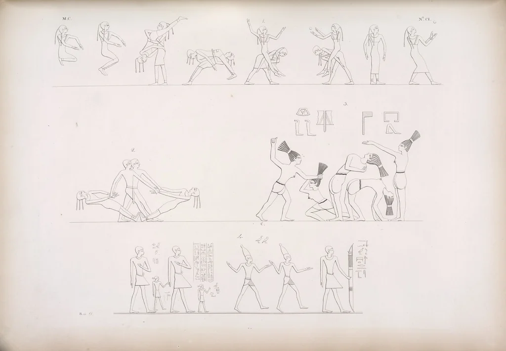 An illustration from I monumenti dell'Egitto e della Nubia disegnati dalla spedizione scientifico-letteraria toscana in Egitto; distribuiti in ordine di materie interpretati ed illustrati dal dottore Ippolito Rosellini, 1832, leaf 282
