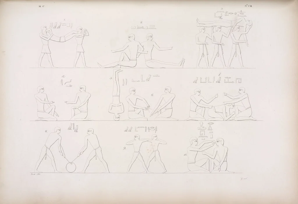 An illustration from I monumenti dell'Egitto e della Nubia disegnati dalla spedizione scientifico-letteraria toscana in Egitto; distribuiti in ordine di materie interpretati ed illustrati dal dottore Ippolito Rosellini, 1832, leaf 283