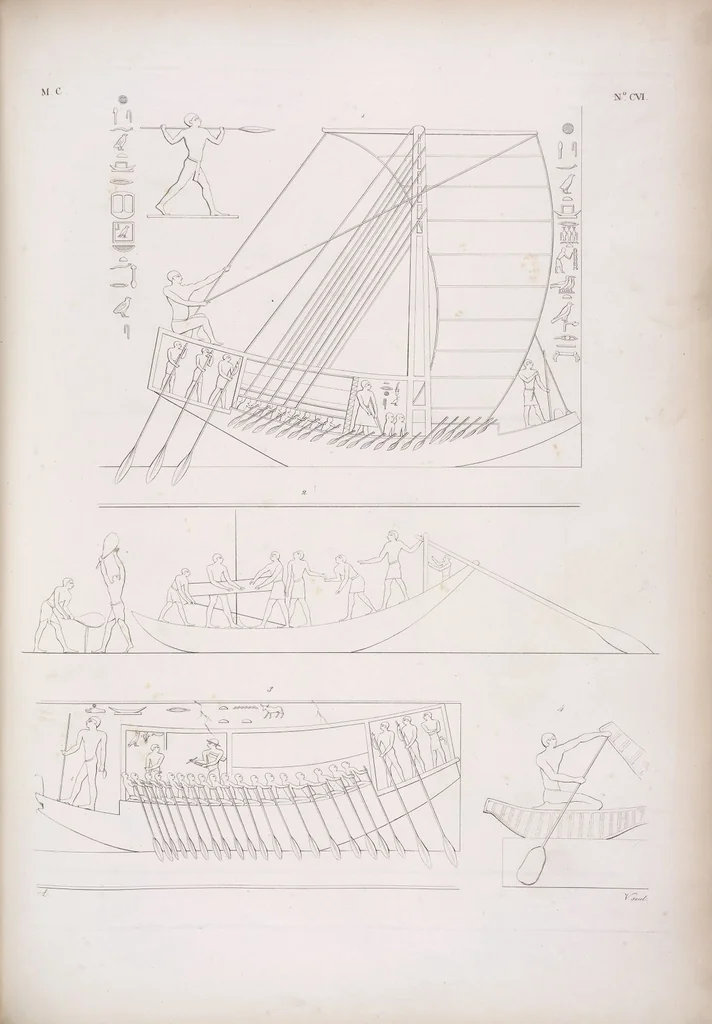 An illustration from I monumenti dell'Egitto e della Nubia disegnati dalla spedizione scientifico-letteraria toscana in Egitto; distribuiti in ordine di materie interpretati ed illustrati dal dottore Ippolito Rosellini, 1832, leaf 287