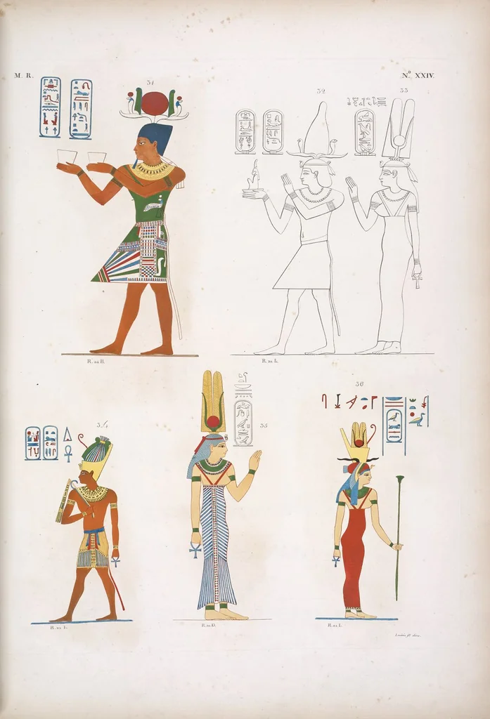 An illustration from I monumenti dell'Egitto e della Nubia disegnati dalla spedizione scientifico-letteraria toscana in Egitto; distribuiti in ordine di materie interpretati ed illustrati dal dottore Ippolito Rosellini, 1832, leaf 29