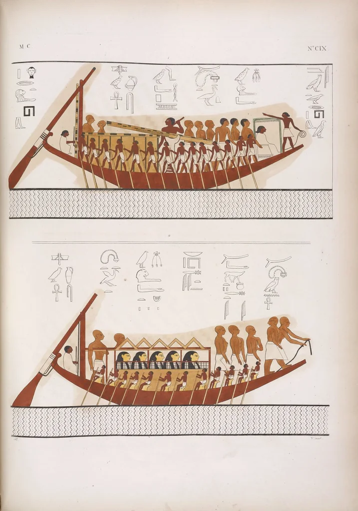 An illustration from I monumenti dell'Egitto e della Nubia disegnati dalla spedizione scientifico-letteraria toscana in Egitto; distribuiti in ordine di materie interpretati ed illustrati dal dottore Ippolito Rosellini, 1832, leaf 290