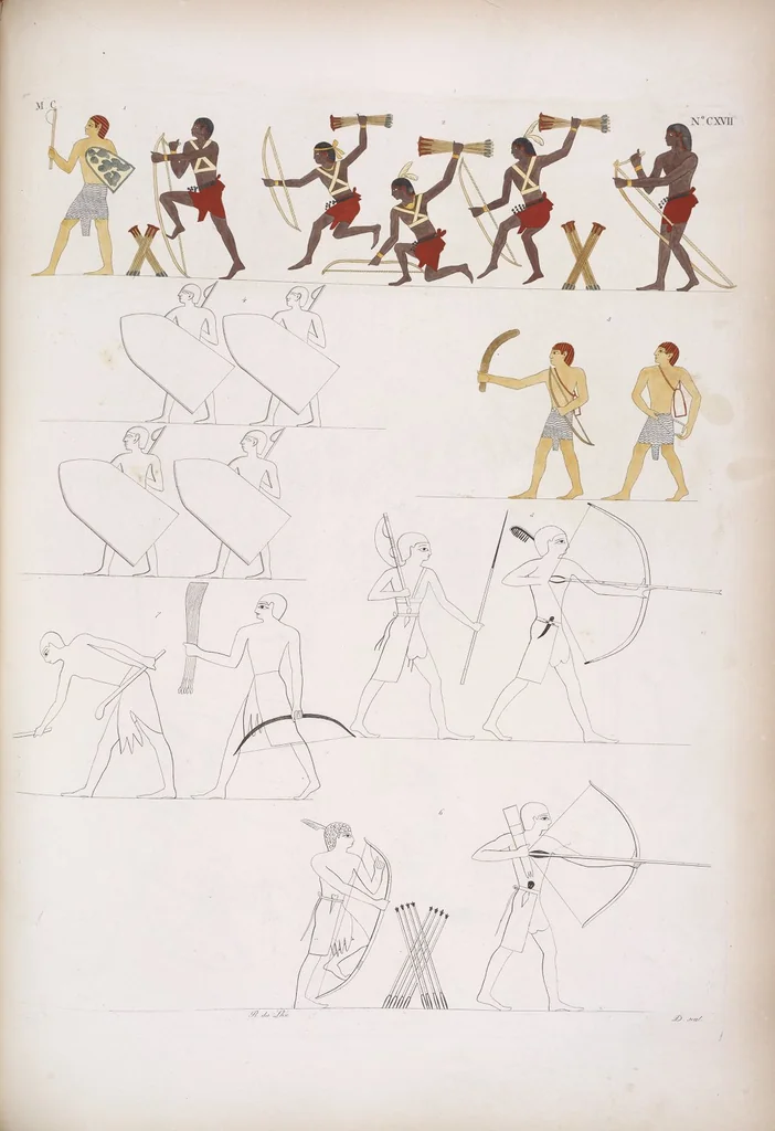 An illustration from I monumenti dell'Egitto e della Nubia disegnati dalla spedizione scientifico-letteraria toscana in Egitto; distribuiti in ordine di materie interpretati ed illustrati dal dottore Ippolito Rosellini, 1832, leaf 298