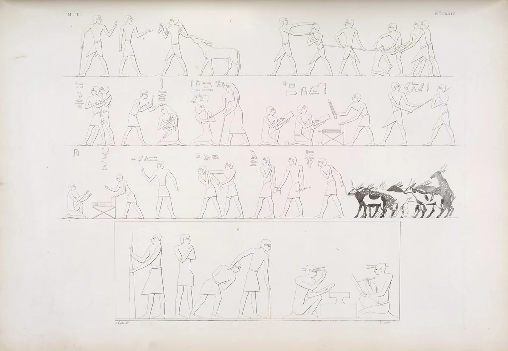 An illustration from I monumenti dell'Egitto e della Nubia disegnati dalla spedizione scientifico-letteraria toscana in Egitto; distribuiti in ordine di materie interpretati ed illustrati dal dottore Ippolito Rosellini, 1832, leaf 306