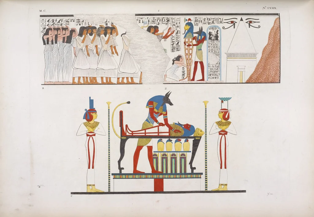 An illustration from I monumenti dell'Egitto e della Nubia disegnati dalla spedizione scientifico-letteraria toscana in Egitto; distribuiti in ordine di materie interpretati ed illustrati dal dottore Ippolito Rosellini, 1832, leaf 311