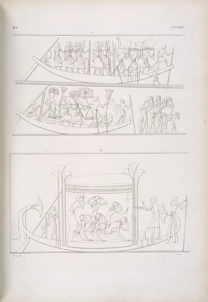 An illustration from I monumenti dell'Egitto e della Nubia disegnati dalla spedizione scientifico-letteraria toscana in Egitto; distribuiti in ordine di materie interpretati ed illustrati dal dottore Ippolito Rosellini, 1832, leaf 313