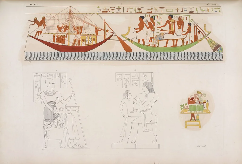 An illustration from I monumenti dell'Egitto e della Nubia disegnati dalla spedizione scientifico-letteraria toscana in Egitto; distribuiti in ordine di materie interpretati ed illustrati dal dottore Ippolito Rosellini, 1832, leaf 315