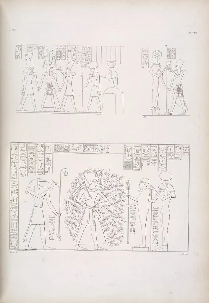 An illustration from I monumenti dell'Egitto e della Nubia disegnati dalla spedizione scientifico-letteraria toscana in Egitto; distribuiti in ordine di materie interpretati ed illustrati dal dottore Ippolito Rosellini, 1832, leaf 328