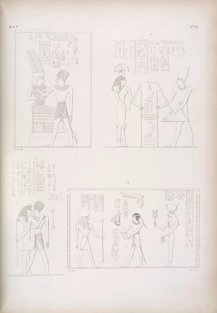 An illustration from I monumenti dell'Egitto e della Nubia disegnati dalla spedizione scientifico-letteraria toscana in Egitto; distribuiti in ordine di materie interpretati ed illustrati dal dottore Ippolito Rosellini, 1832, leaf 329