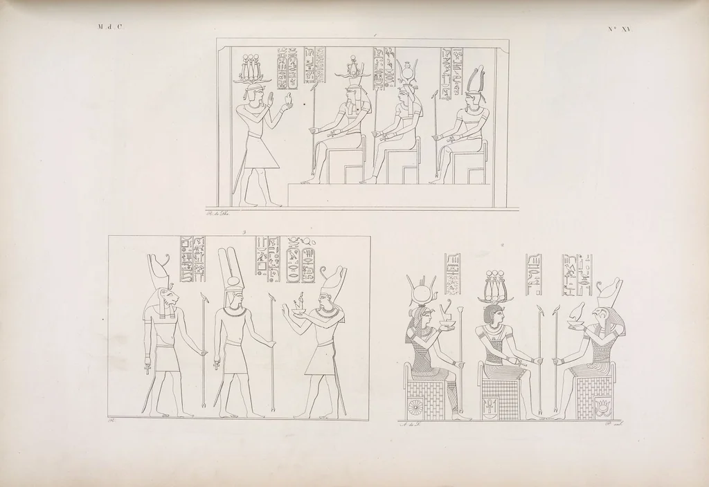 An illustration from I monumenti dell'Egitto e della Nubia disegnati dalla spedizione scientifico-letteraria toscana in Egitto; distribuiti in ordine di materie interpretati ed illustrati dal dottore Ippolito Rosellini, 1832, leaf 335
