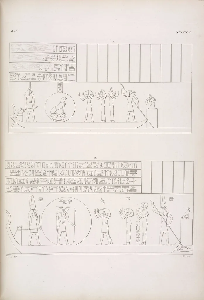 An illustration from I monumenti dell'Egitto e della Nubia disegnati dalla spedizione scientifico-letteraria toscana in Egitto; distribuiti in ordine di materie interpretati ed illustrati dal dottore Ippolito Rosellini, 1832, leaf 359