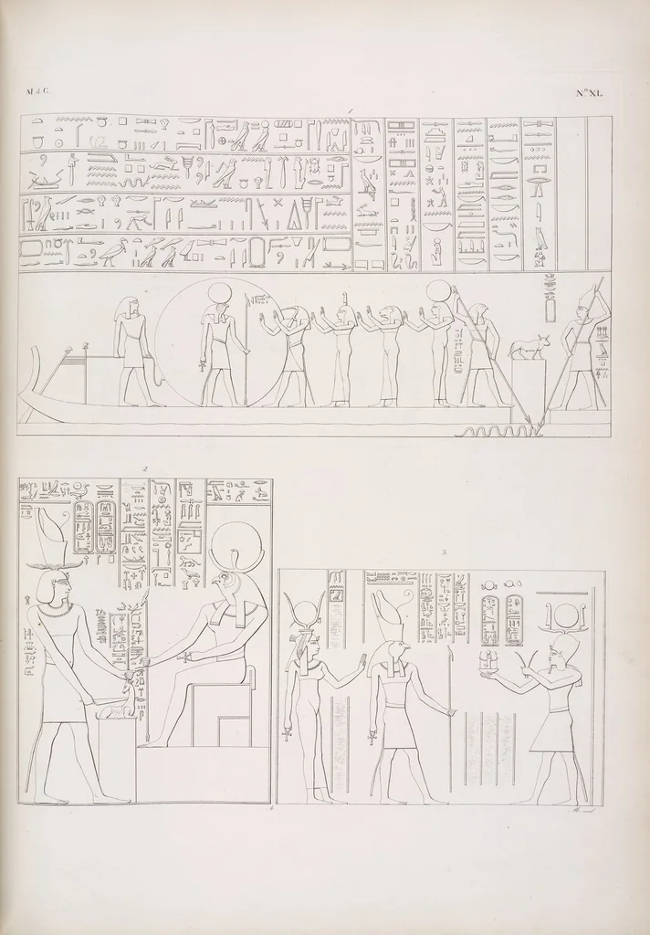 An illustration from I monumenti dell'Egitto e della Nubia disegnati dalla spedizione scientifico-letteraria toscana in Egitto; distribuiti in ordine di materie interpretati ed illustrati dal dottore Ippolito Rosellini, 1832, leaf 360