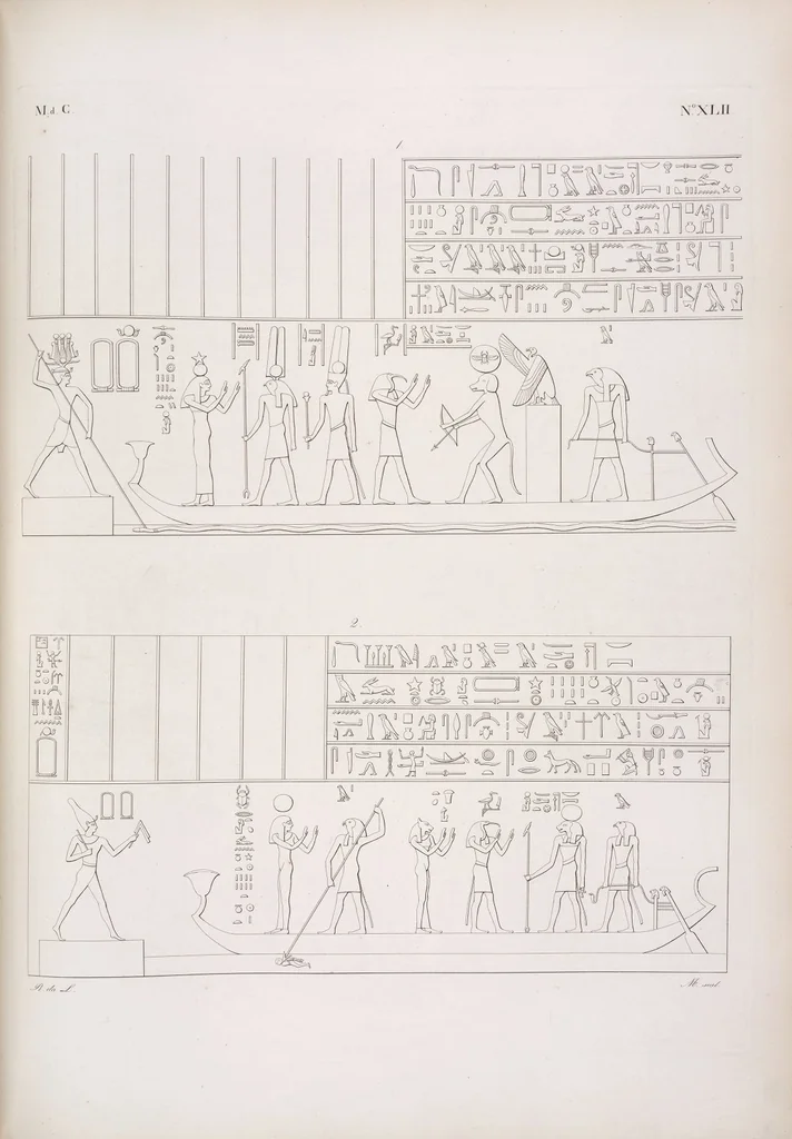 An illustration from I monumenti dell'Egitto e della Nubia disegnati dalla spedizione scientifico-letteraria toscana in Egitto; distribuiti in ordine di materie interpretati ed illustrati dal dottore Ippolito Rosellini, 1832, leaf 362