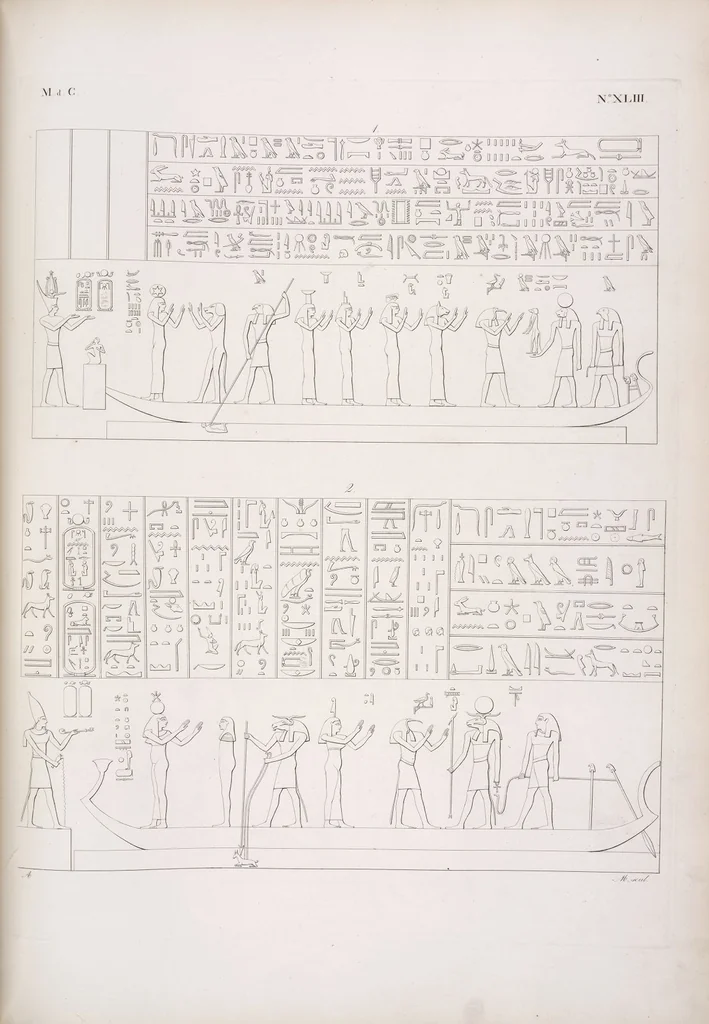An illustration from I monumenti dell'Egitto e della Nubia disegnati dalla spedizione scientifico-letteraria toscana in Egitto; distribuiti in ordine di materie interpretati ed illustrati dal dottore Ippolito Rosellini, 1832, leaf 363