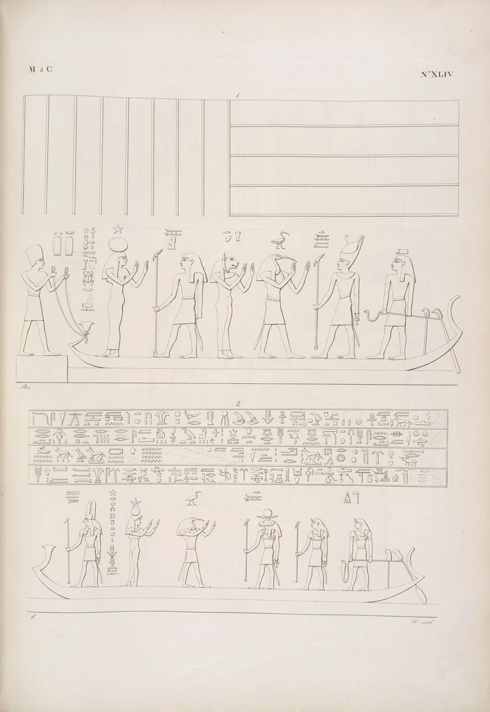 An illustration from I monumenti dell'Egitto e della Nubia disegnati dalla spedizione scientifico-letteraria toscana in Egitto; distribuiti in ordine di materie interpretati ed illustrati dal dottore Ippolito Rosellini, 1832, leaf 364