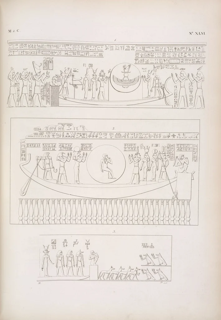 An illustration from I monumenti dell'Egitto e della Nubia disegnati dalla spedizione scientifico-letteraria toscana in Egitto; distribuiti in ordine di materie interpretati ed illustrati dal dottore Ippolito Rosellini, 1832, leaf 366